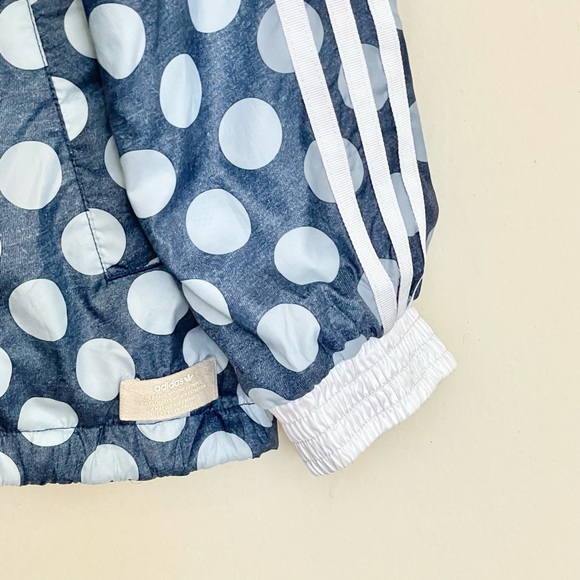 Adidas Originals Tokyo Windbreaker Blue Polka Dot Full Zip Jacket Women’s Medium - Picture 8 of 13